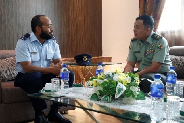 ACTING DIRECTOR OF THE RELIGIOUS DIRECTORATE OF THE ROYAL BRUNEI ARMED FORCES (JAMA’AT ABDB) RECEIVES A COURTESY VISIT FROM IMAM SUPPORT CHAPLAIN (FLIGHT LIEUTENANT) ABDUL KADER