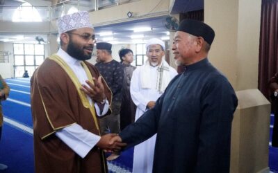 LAWATAN KE MASJID AL-MUHTADEE BILLAH, KAMPONG SUNGAI KEBUN BAGI MENUNAIKAN SOLAT FARDHU JUMA’AT DAN JAMUAN KERJA BERSAMA IMAM SUPPORT CHAPLAIN (FLIGHT LIEUTENANT) ABDUL KADER